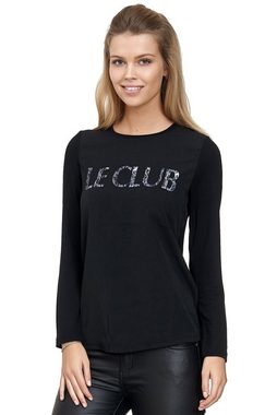 Decay Langarmshirt mit Le-Club-Aufschrift und Leo-Muster