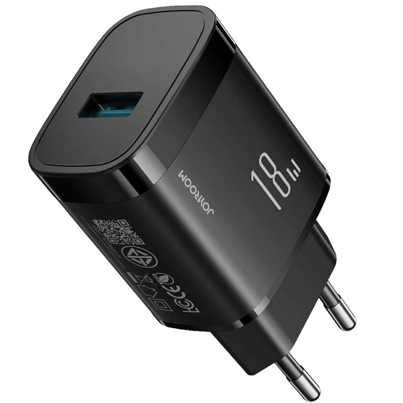 JOYROOM 18W USB Typ A Solo Smartphone-Ladegerät (3000 mA, EU Netz Lade Stecker Ladegerät Charger USB A Single Charge)