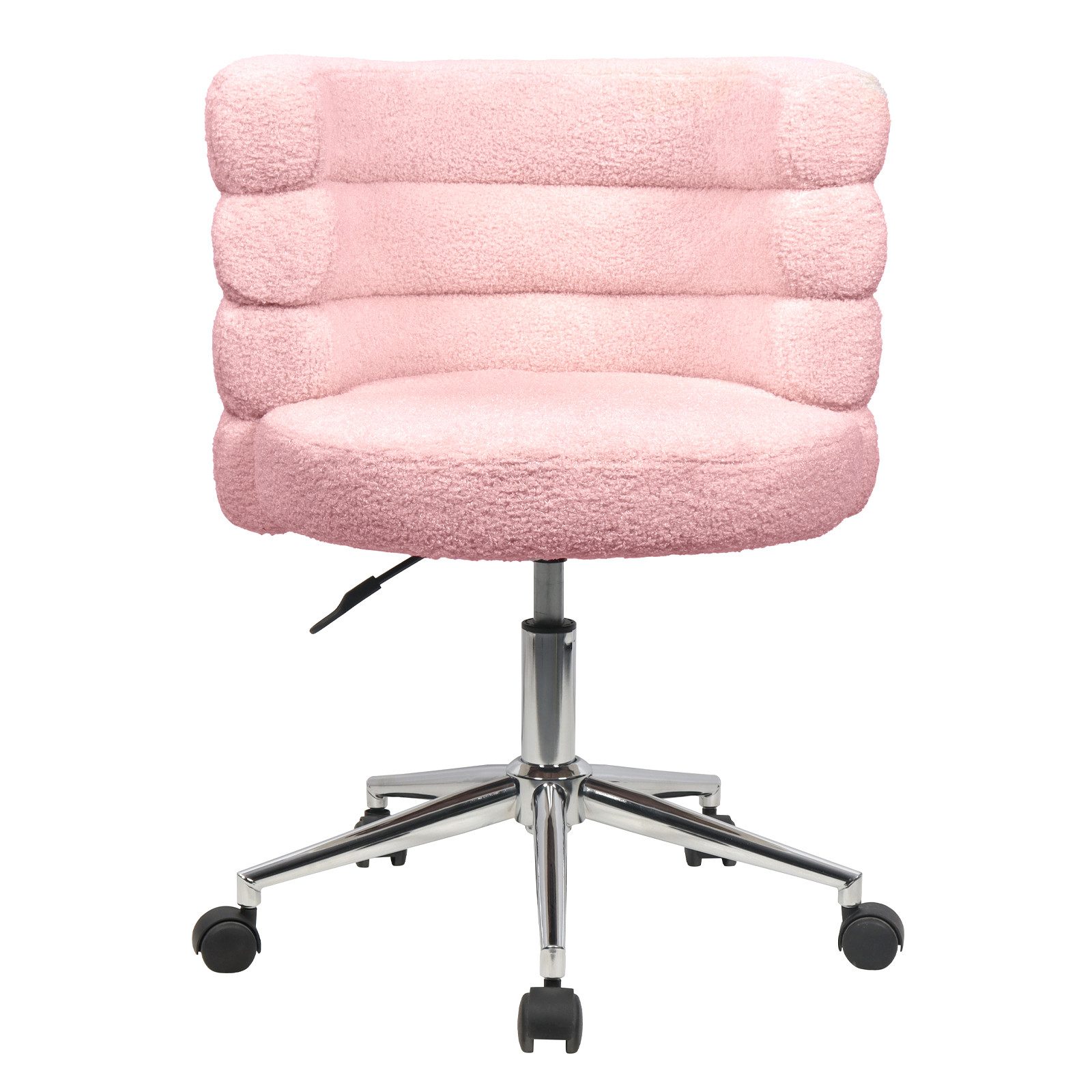 SVITA Schreibtischstuhl CLOUD, Bezug aus Teddyboucle, Drehstuhl, Mit Rollen, Höhenverstellbar, Rosa