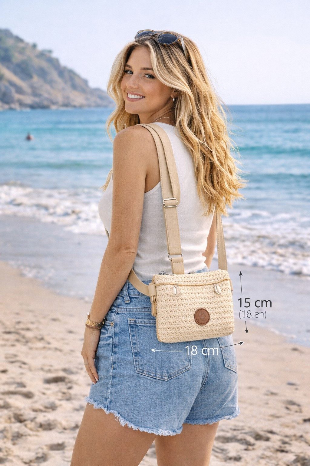 Antonio Umhängetasche Antonio Umhängetasche Damen Bast Tasche mit Schultergurt Größe: XS