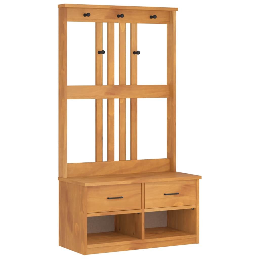 vidaXL Sitzbank Garderobenständer SANDNES 87x40x159,5cm Massivholz Kiefer