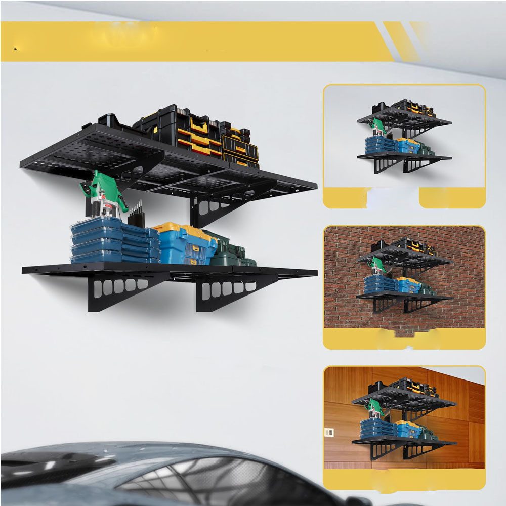 GarveeMore Schwerlastregal Garage Wandregal mit Haken Wandregal