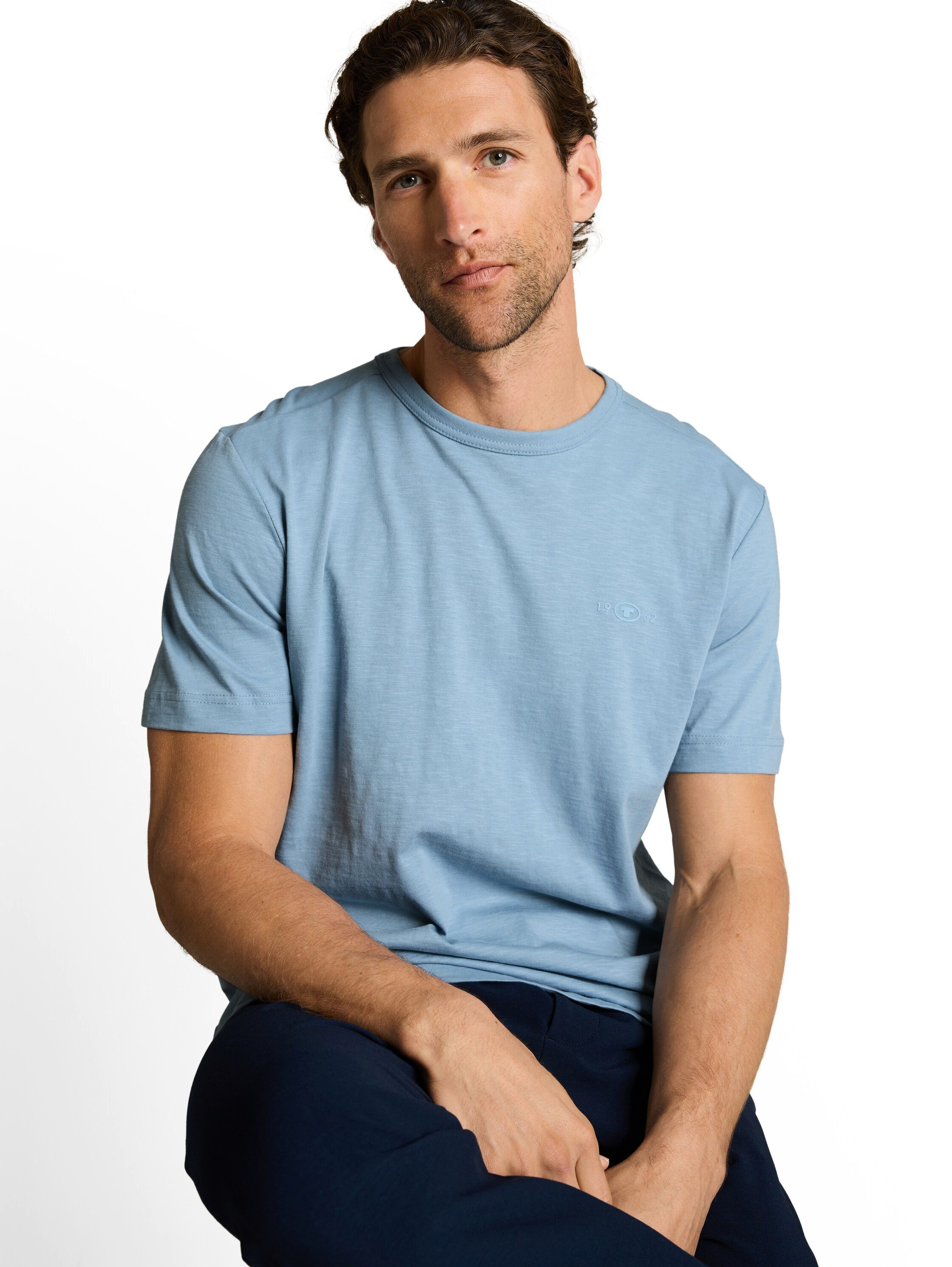 TOM TAILOR T-Shirt mit Logo Stickerei