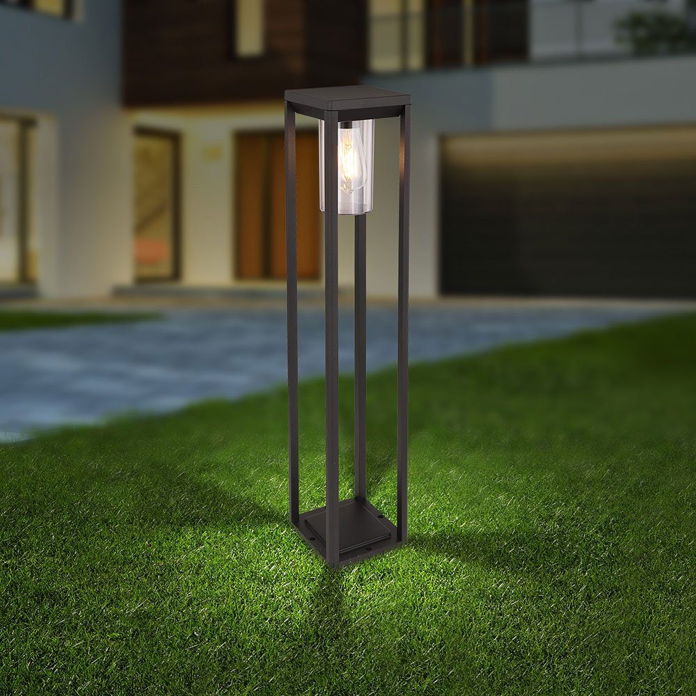 ALU schwarz-matt LED etc-shop Leuchte Leuchtmittel inklusive, Außen-Stehlampe, Warmweiß, Fernbedienung Farbwechsel, Steh Garten Stand