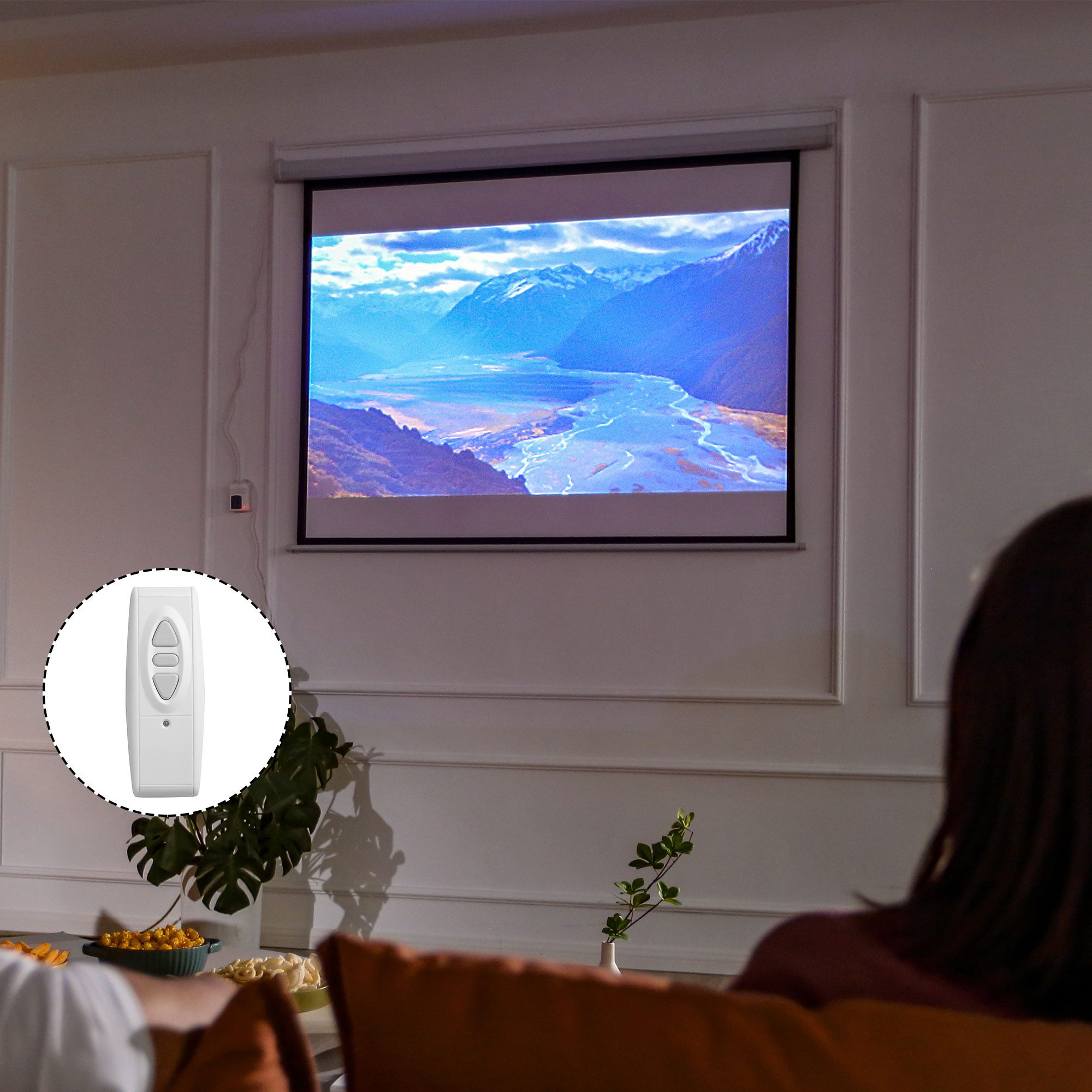 HOMCOM Beamer Leinwand 171 x 130 cm 84 Zoll 4:3 HD 4K Motorleinwand (für Heimkino oder Präsentationen Weiß)