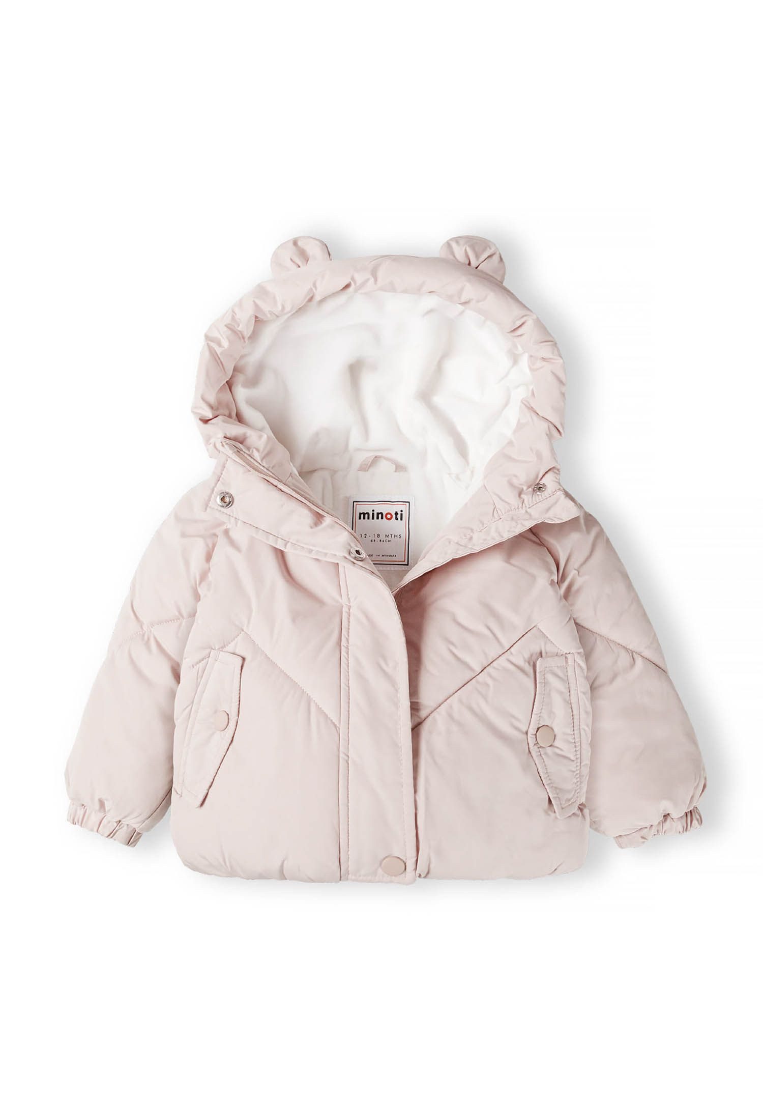 MINOTI Winterjacke Winterjacke für Babys, mit Teddyfutter und 3D-Ohren (0-24m)