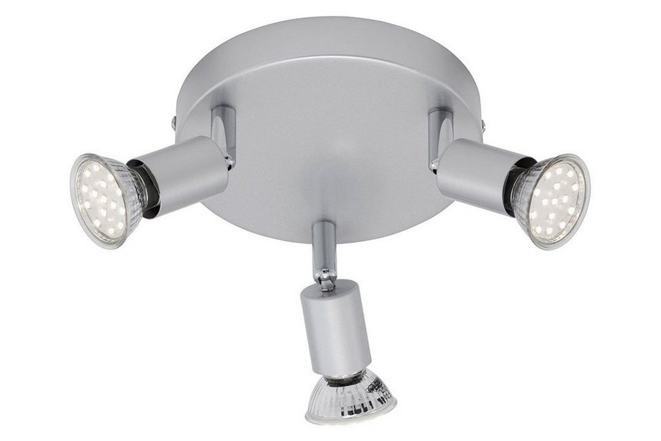 Briloner Leuchten LED Deckenspots 2906-034, LED wechselbar, Warmweiß,  titanfarbig, GU10, Deckenlampe