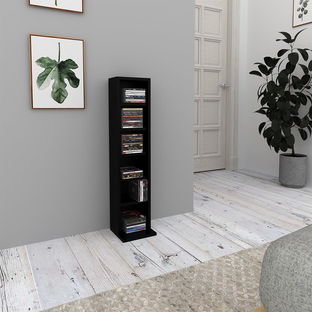 Vicco CD-Regal, Schwarz, 21 x 91.8 cm, 1-tlg.