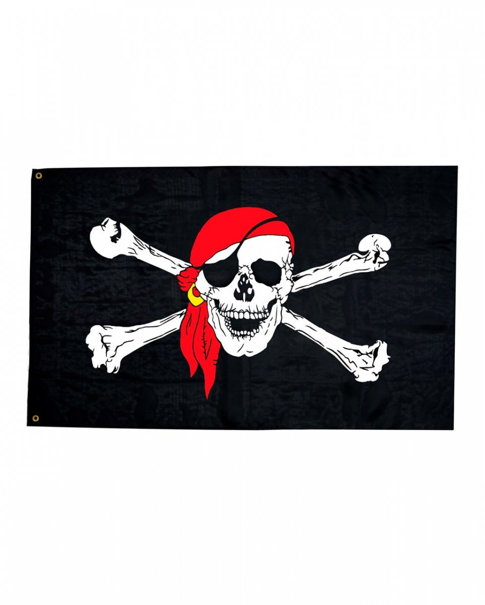 Totenkopf Horror-Shop cm mit 130x80 Piratenflagge Dekofigur