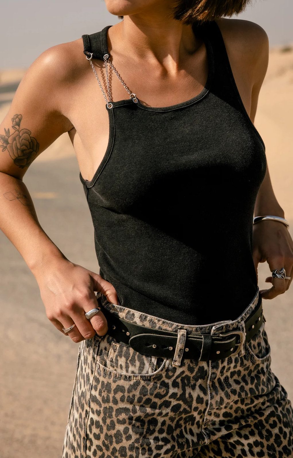 Freeman T. Porter Kurzarmshirt Dorila Rib Top Damen Tanktop schwarz - ärmelloses Top Damen - Shirt