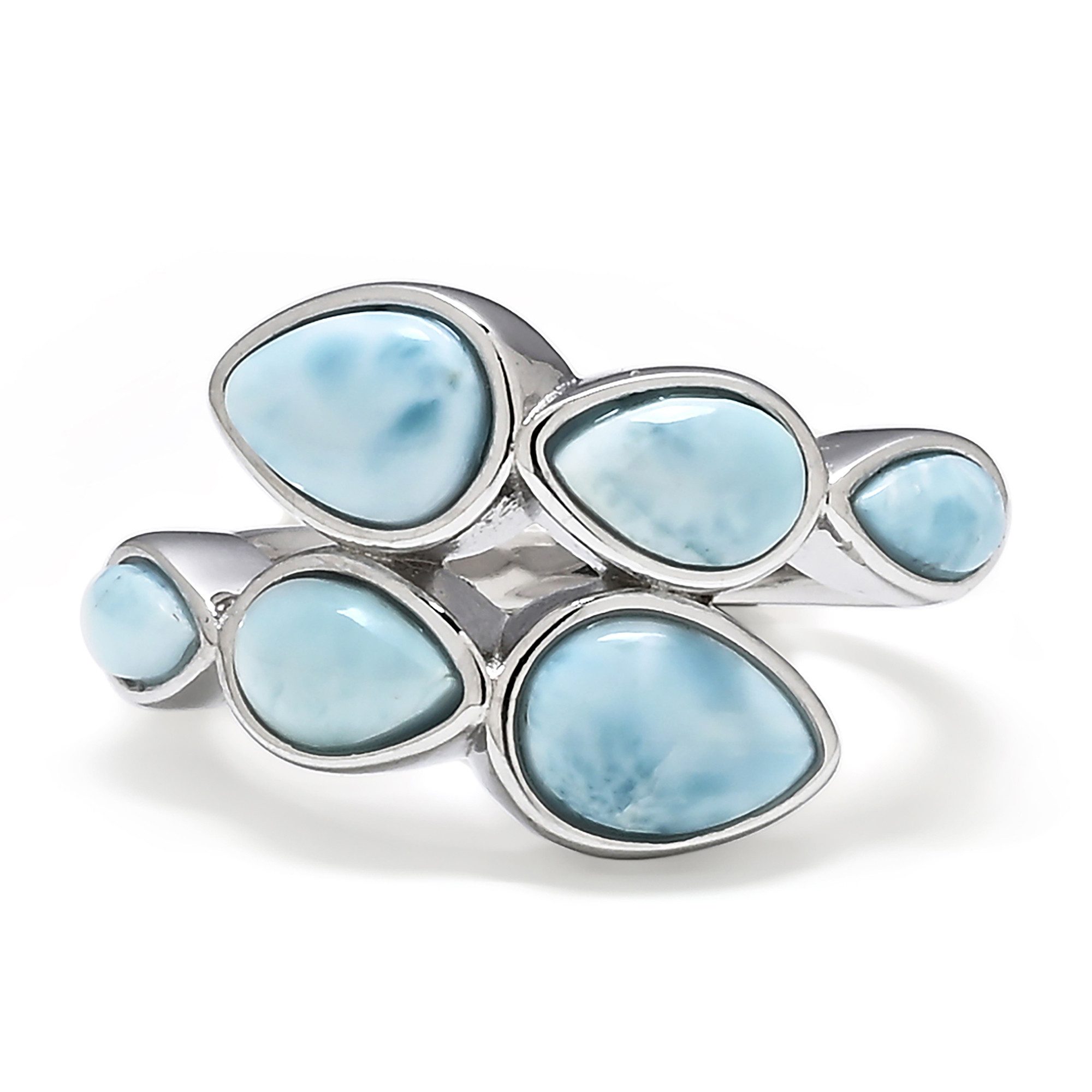 Cavill Silberring Dominikanischer Larimar Sterling Silber Ring (1-tlg)