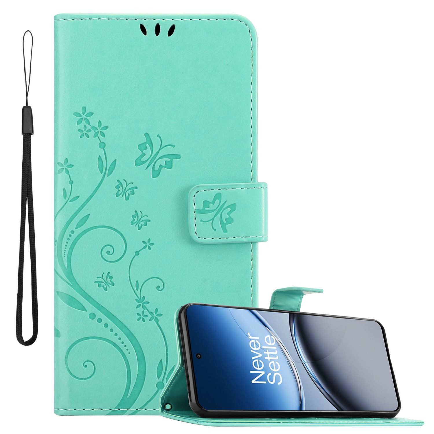 Cadorabo Handyhülle für OnePlus Nord 4 Hülle OnePlus Nord 4, Hülle Schutzhülle Blumen Flower mit Standfunktion Kartenfach Magnet
