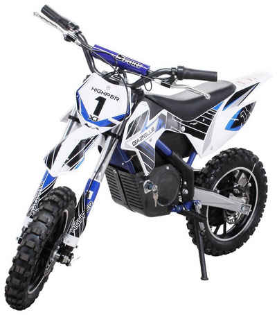 Actionbikes Motors Elektro-Kindermotorrad »Kinder Crossbike Gazelle 500W Elektro inkl. 3 Stufen - bis 25 km/h«, Belastbarkeit 60 kg, (1-tlg), Mini Dirt-Bike elektro Minicross Pitbike Pocket Bike ab 5 J. - blau