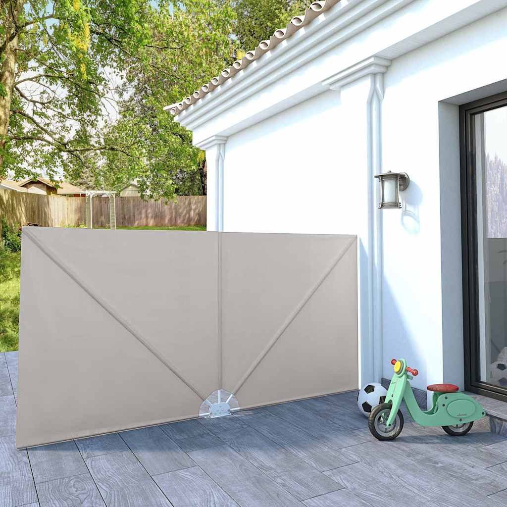 furnicato Markise Faltbarer Terrassen-Seitenfächer Creme 300x150 cm UV-beständige Seitenmarkise, witterungsfest und zusammenklappbar