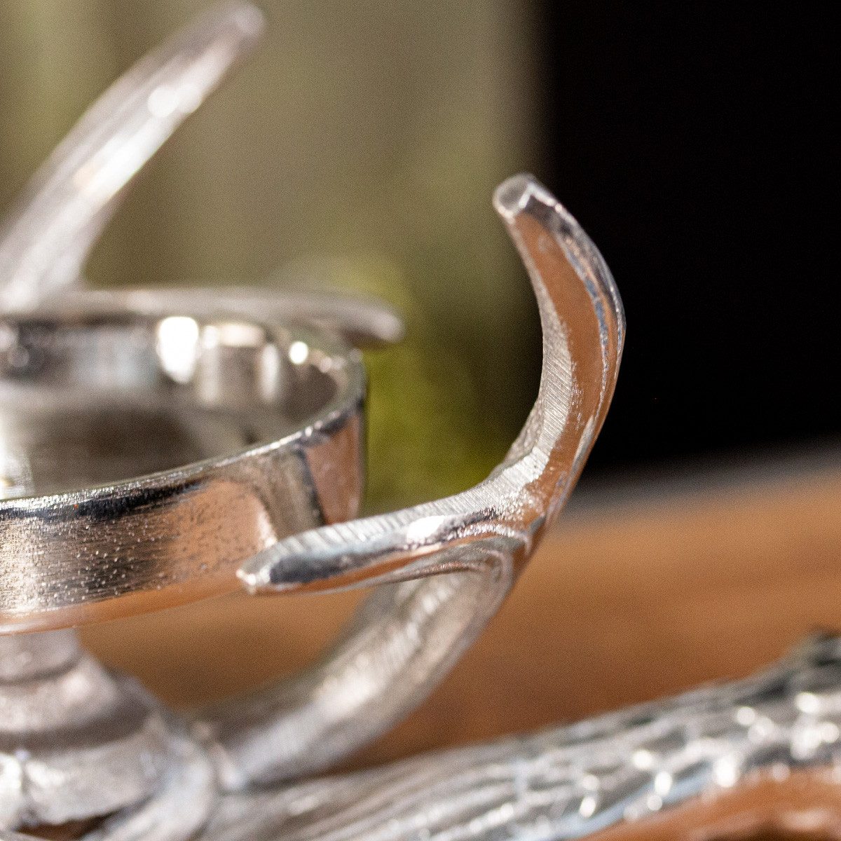 Antikas Wanddekoobjekt Aluminium Kerzenhalter, klein, Elchgeweih, Dekoration