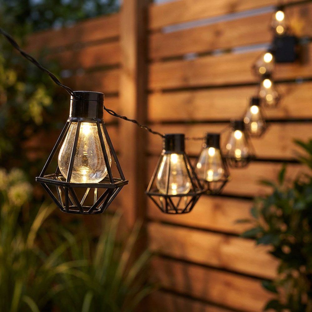 GLOBO LIGHTING LED Dekolicht, Leuchtmittel inklusive, Warmweiß, LED Lichterkette Außenleuchte Gartenlampe Terrasse Laterne Käfig