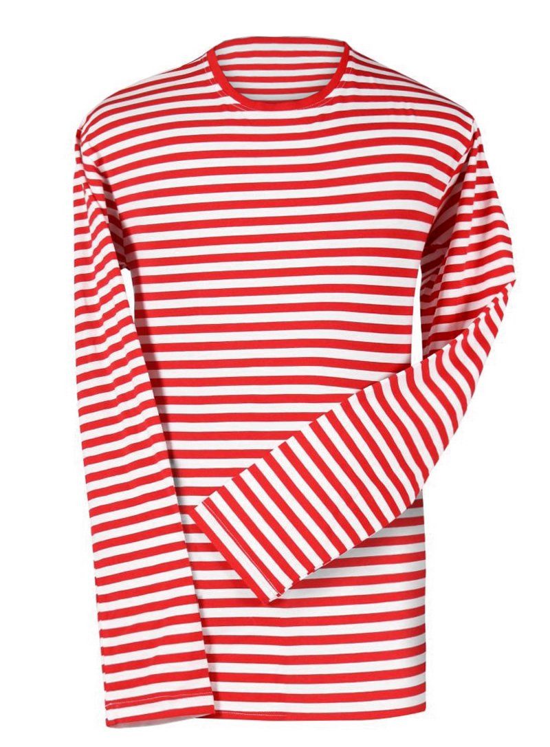 Rubie´s T-Shirt Ringelshirt langarm rot-weiß 50