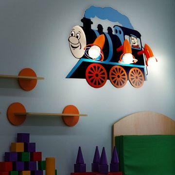 etc-shop Dekolicht, Leuchtmittel inklusive, Warmweiß, Kinder Zimmer Decken Wand Beleuchtung Lokomotive im Set inklusive LED-