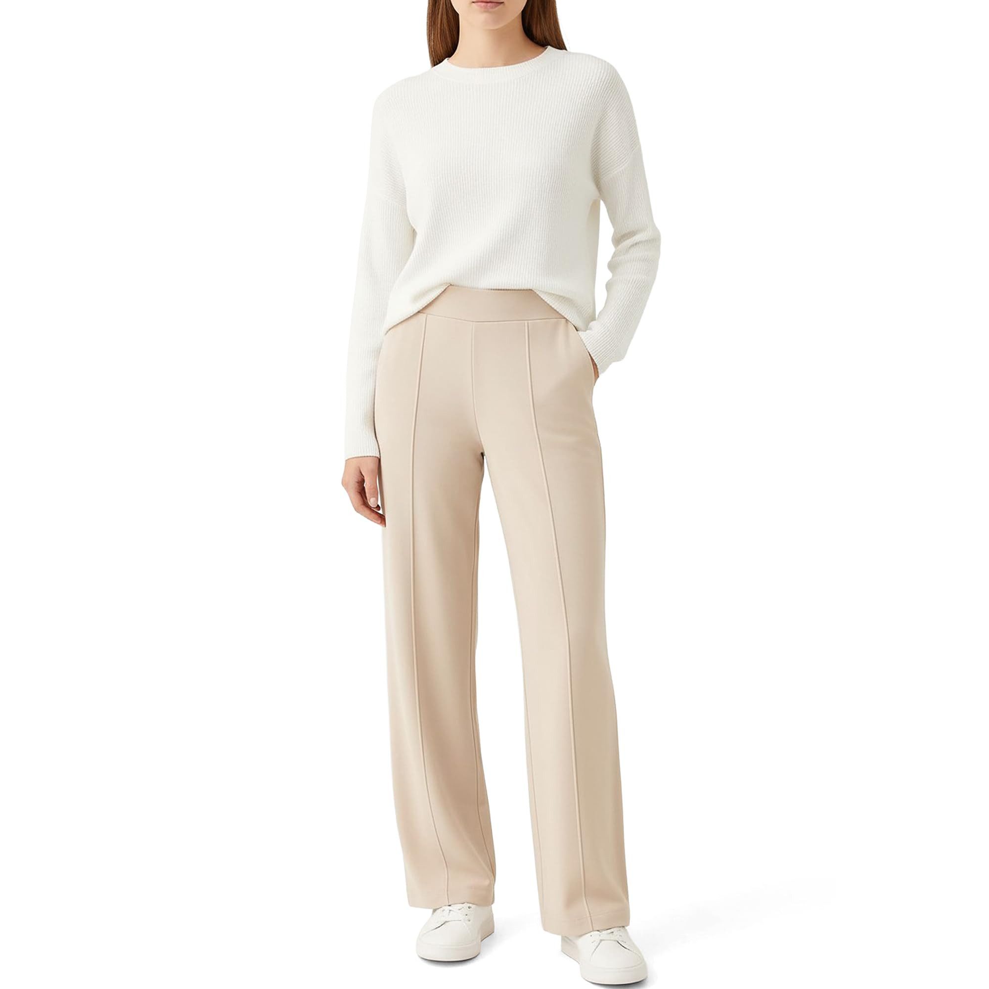 Smith & Solo Jogginghose Damen, Viskose Hose, Schlupfhose Elegant Freizeithose Knitterfrei, Bügelfalte, Komfortbund, Soft Touch, Formstabil