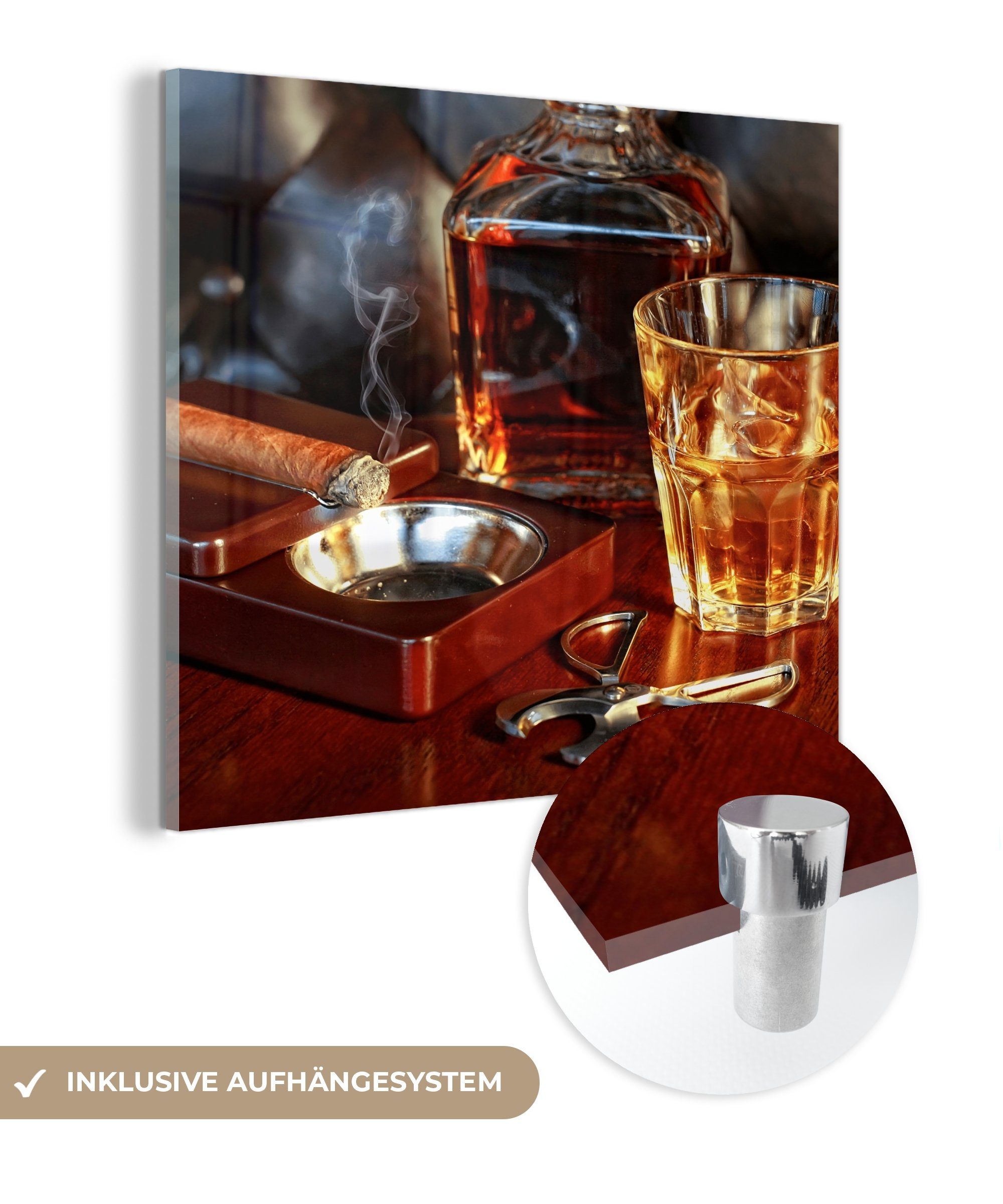 MuchoWow Acrylglasbild Whiskey - Flasche - Karaffe, (1 St), Glasbilder -  Bilder auf Glas Wandbild - Foto auf Glas - Wanddekoration