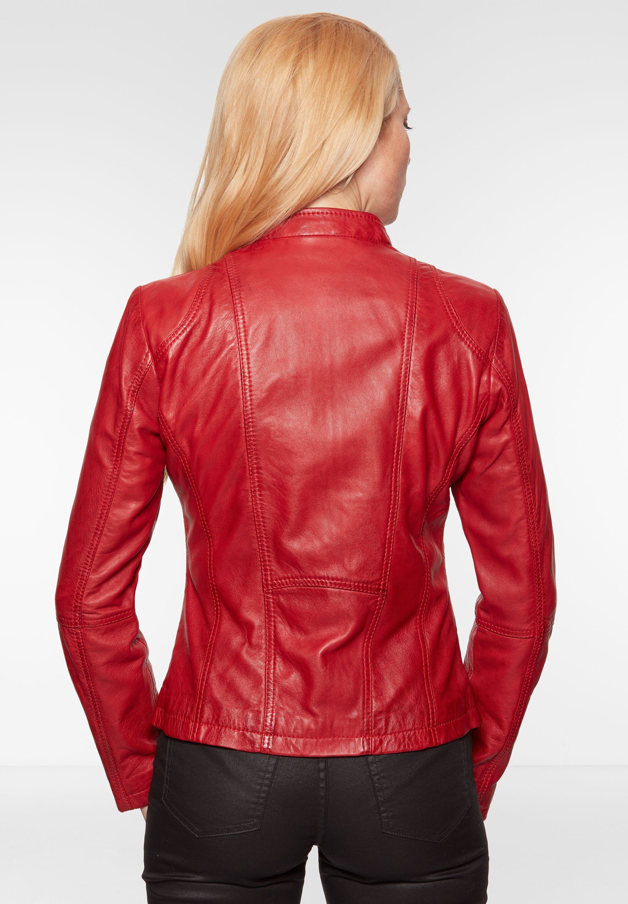 7eleven Lederjacke SEAMERA (1-St) mit Ziernähten