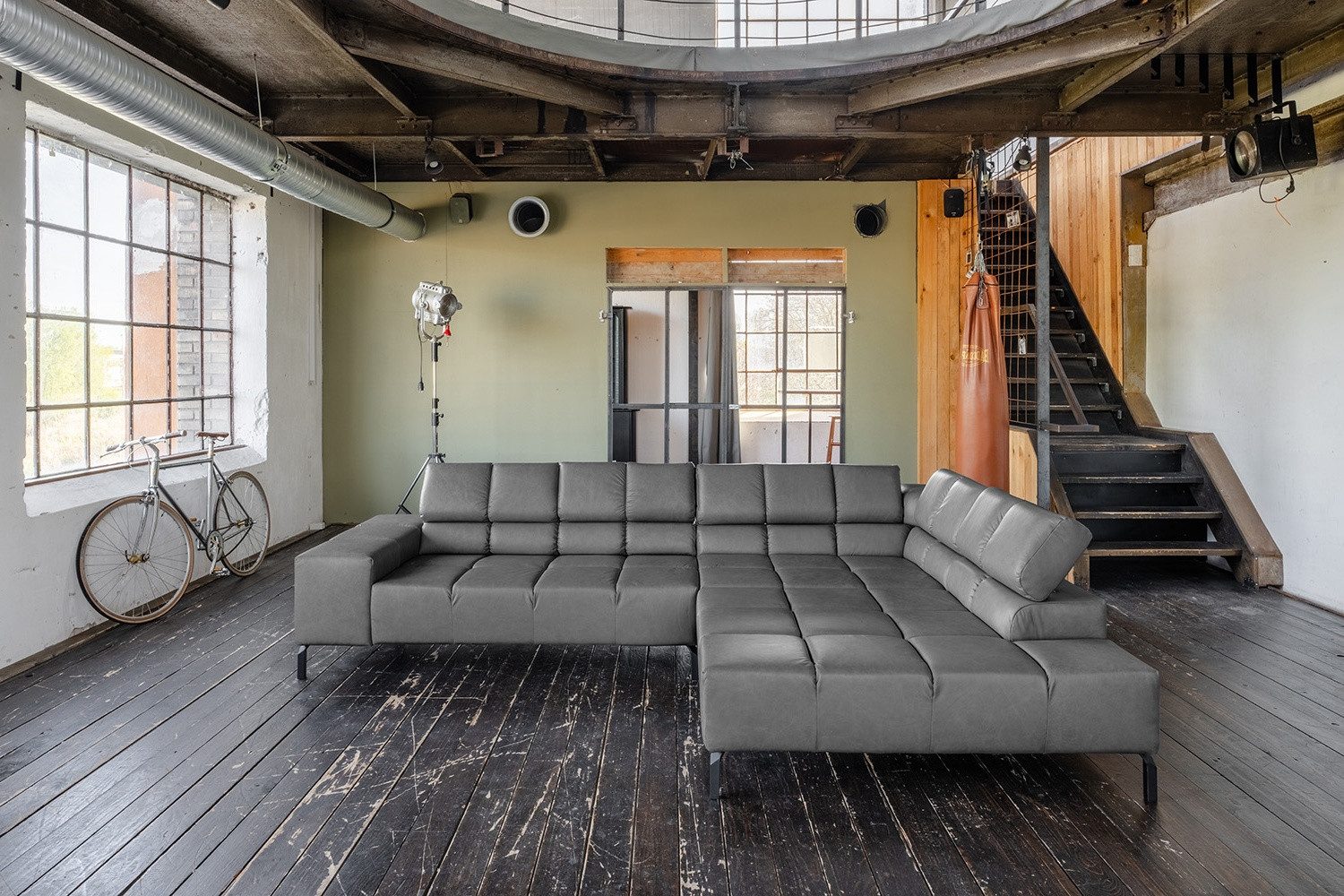 KAWOLA Ecksofa, L-Form rechts oder links Leder verschiedene Farben 321x216 cm