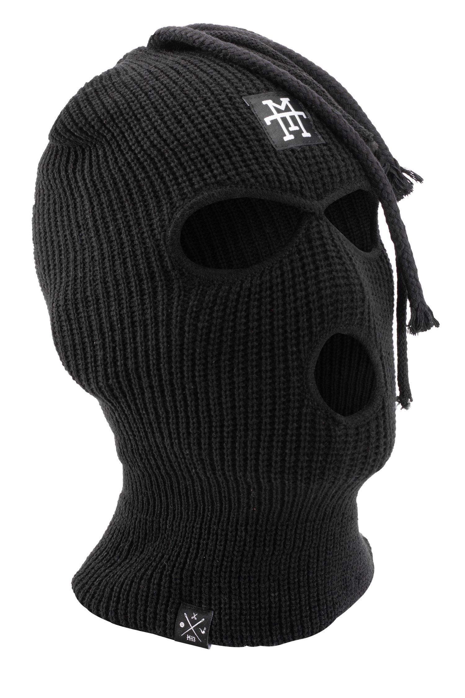 Sturmhaube, - Dread Dreadlocks Balaclava Sturmhaube mit Skimaske Black Out Manufaktur13 3-Loch gestrickt