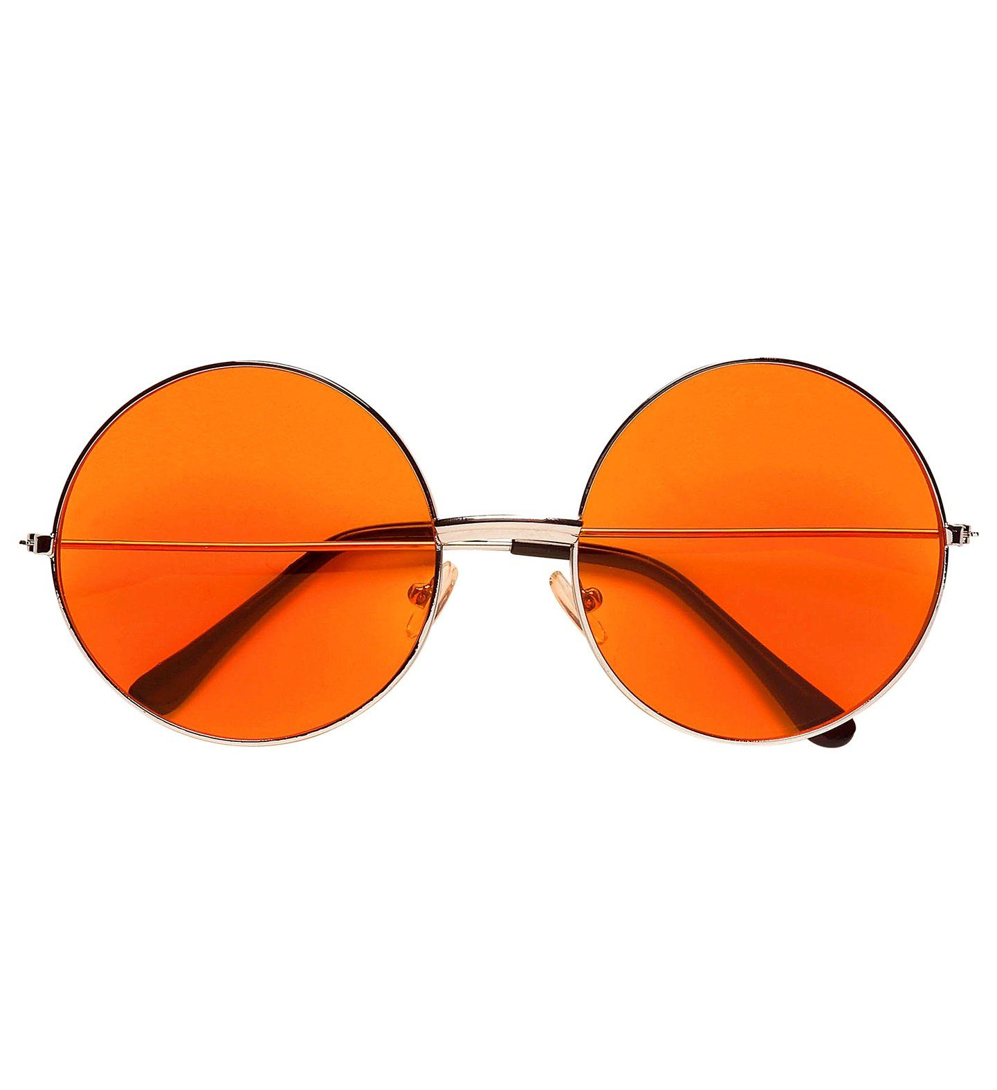 Widmann S.r.l. Verkleidungsmaske 'Hippie' Partybrille XL - Rund, Orange