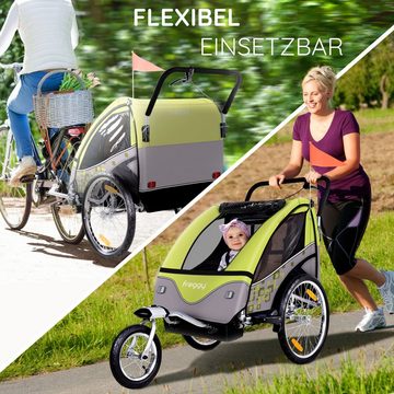 Froggy Fahrradkinderanhänger CHBT02, 2 in 1 Kinderfahrradanhänger Jogger Stahl