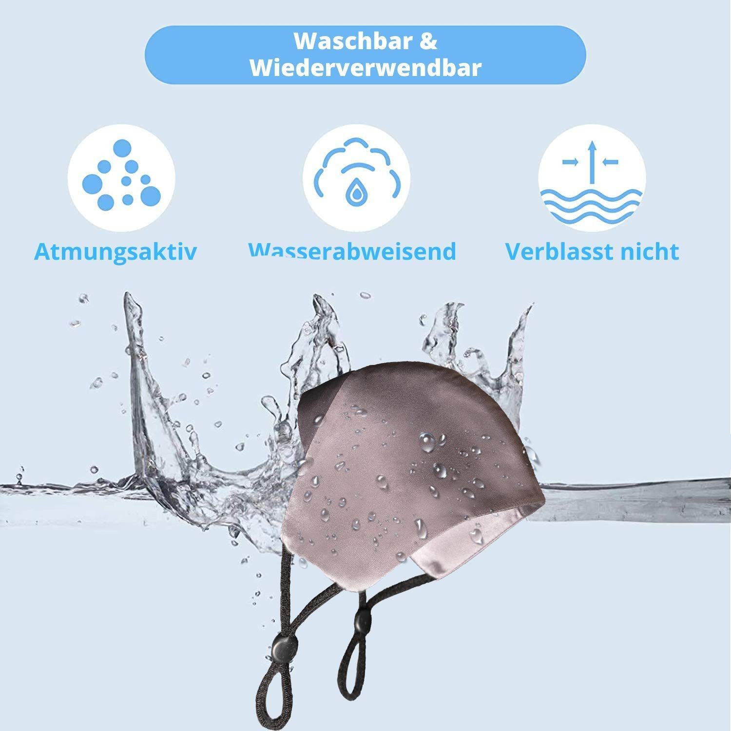Dilara Mund-Nasen-Maske PREMIUM Seidenmasken Mundschutz mit Motiv verstellbare Größe waschbar, aus Seide - verstellbare Größe - mit Nasenbügel - waschbar