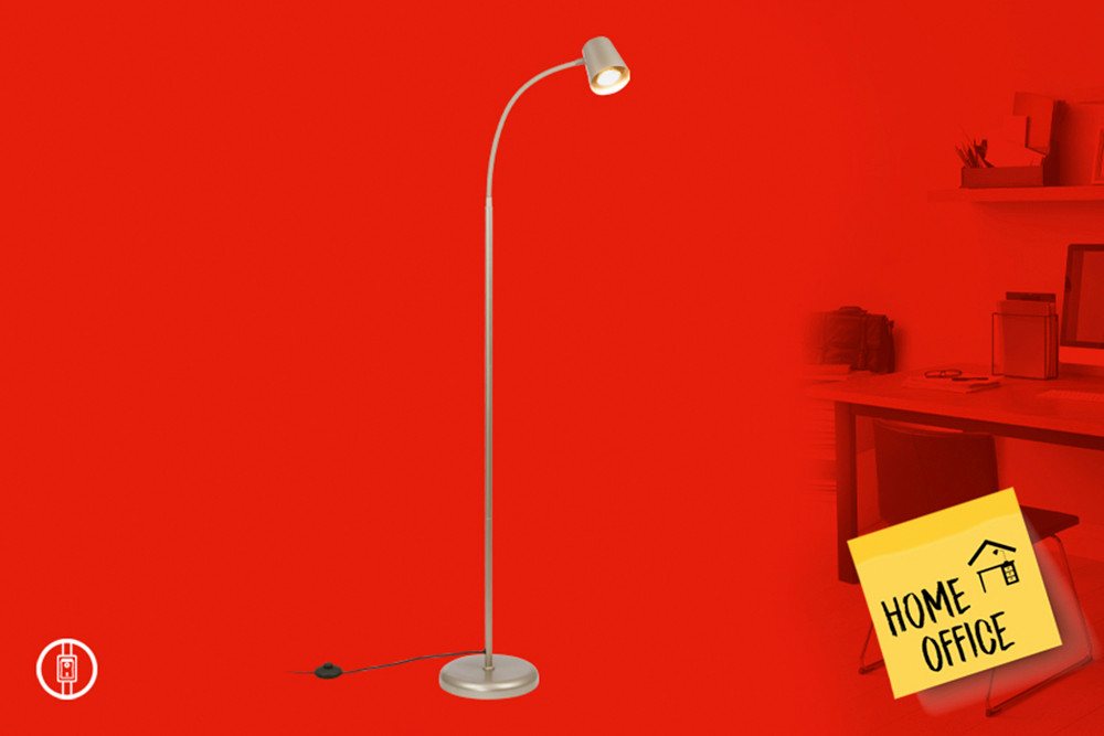 Briloner Leuchten LED Stehlampe SKRIVA, ohne Leuchtmittel, 42,5x127,5 cm, Büro, Wohnzimmer, Schlafzimmer