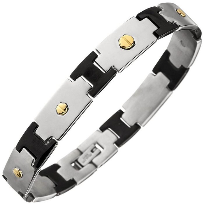 Schmuck Krone Armband Armband Armreif aus Edelstahl schwarz beschichtet Armschmuck 21cm flach AN11210