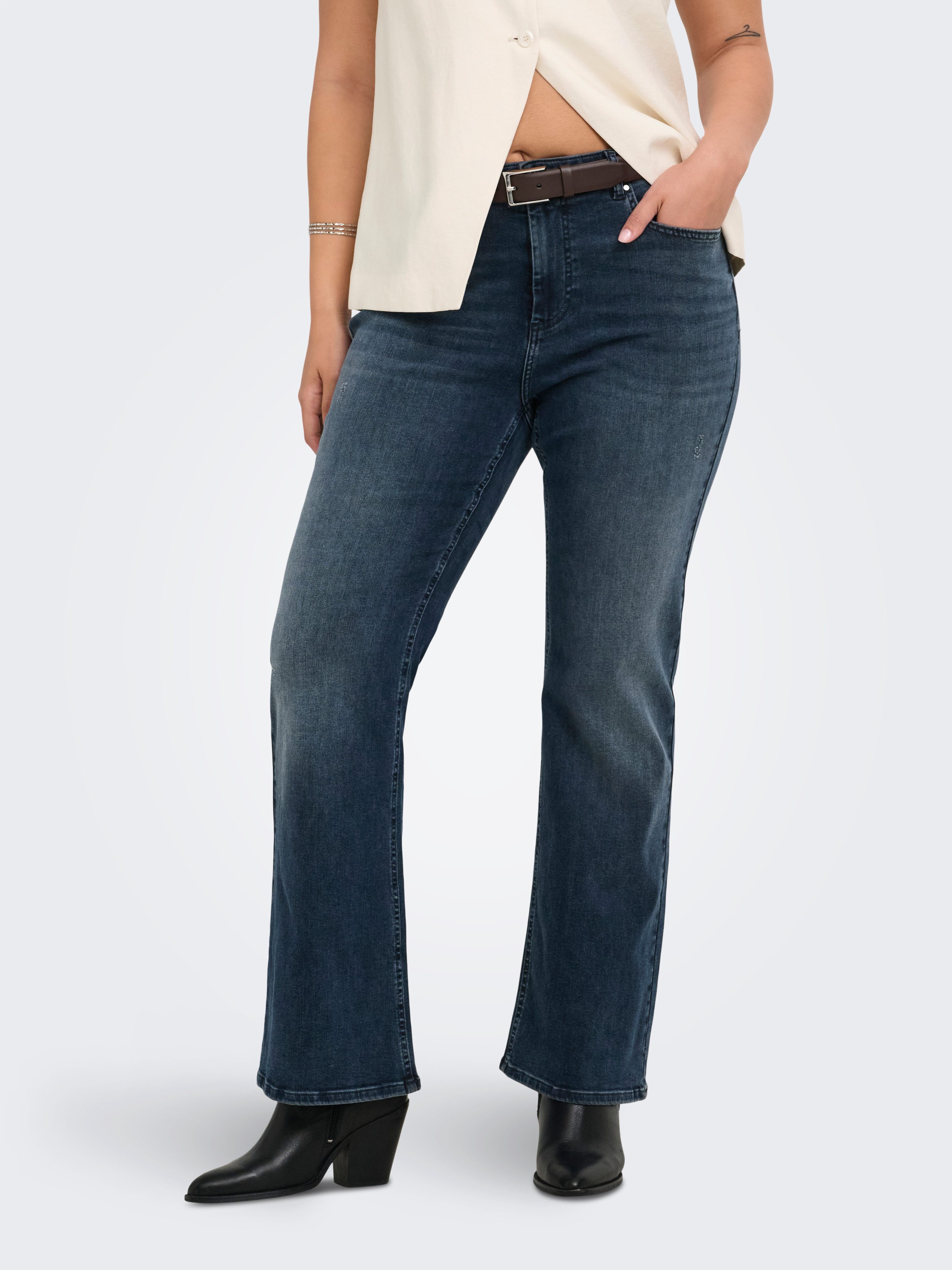 ONLY CARMAKOMA Bootcut-Jeans CARWILLY HW FLARED DNM REA409 NOOS Baumwollmischung, bootcut fit, High Waist