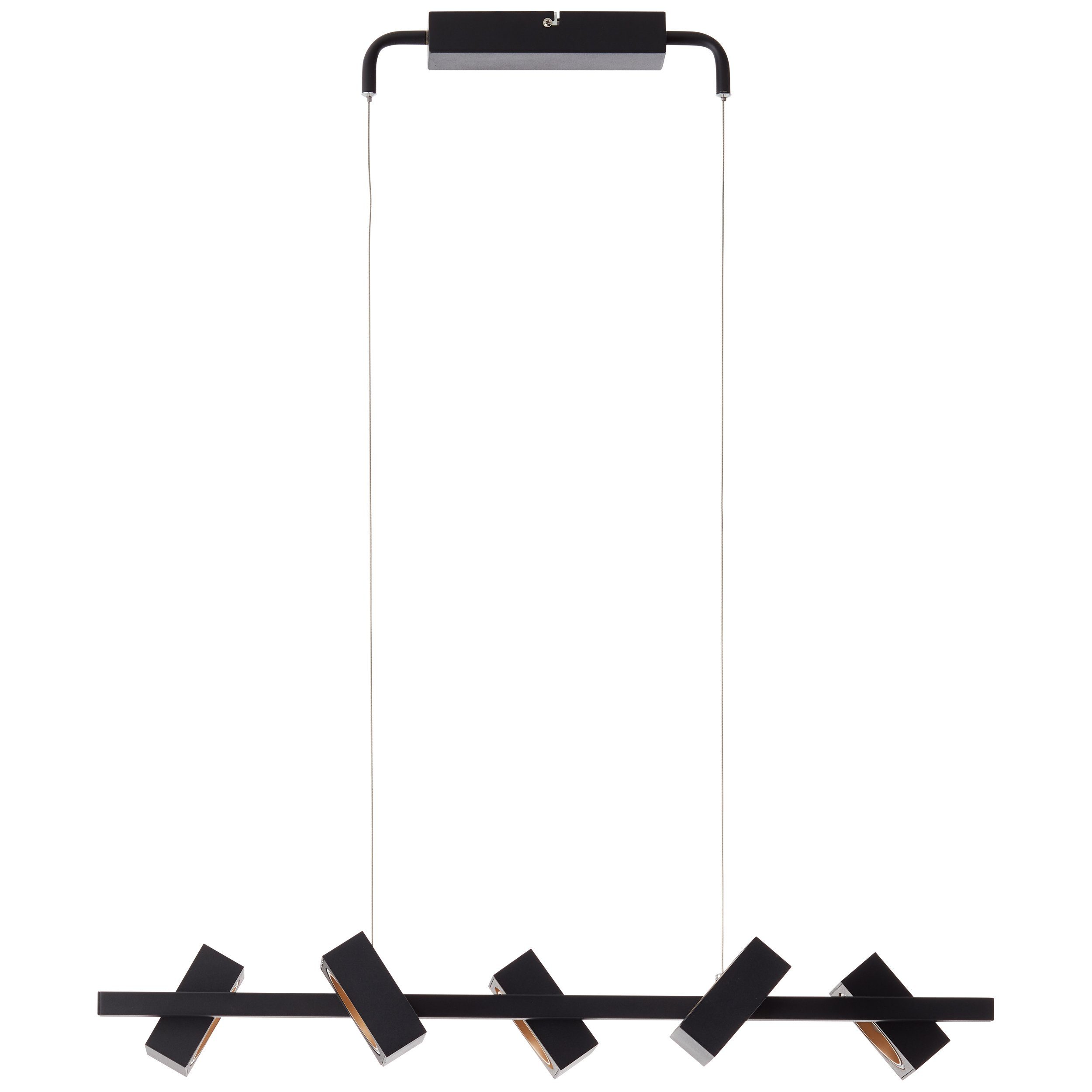 Brilliant Pendelleuchte Dillard, Dillard LED integri Aluminium, 5flg LED 5x schwarz gold, Pendelleuchte