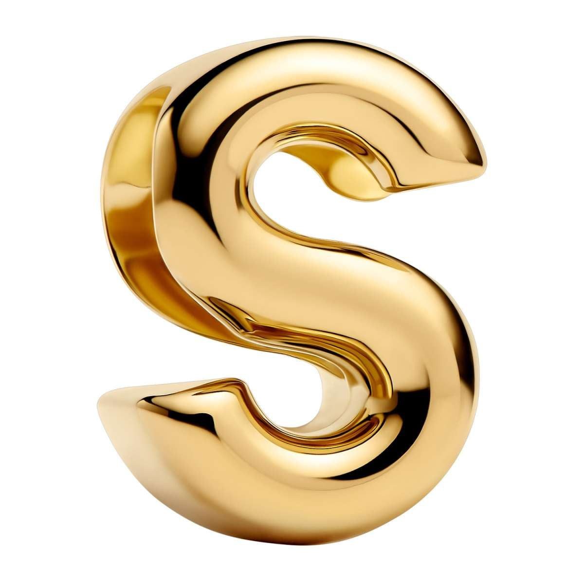 Pandora Bead 763965C00, Mini Buchstabe S Goldfarben