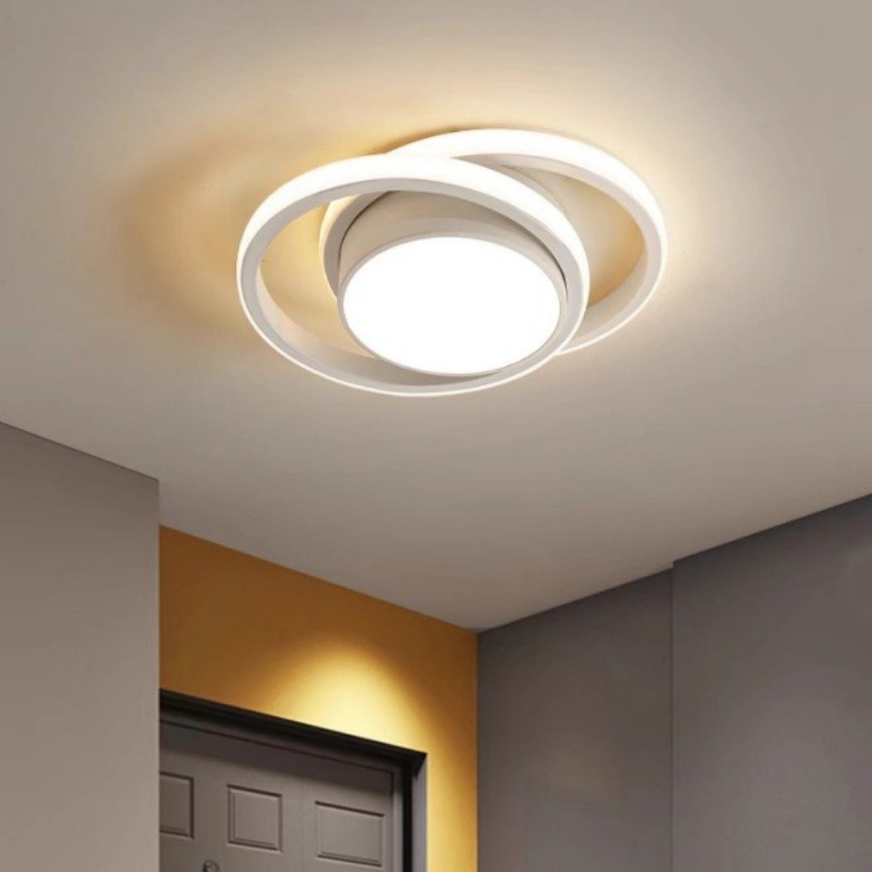 JDONG LED Deckenleuchte 30/32CM Schwarz 24W Natürliches Weiß 4000K Runde / Ekig, LED fest integriert, Tageslichtweiß, Für Schlafzimmer, Küche, Flur, Gang, Restaurant Durchmesser 30CM
