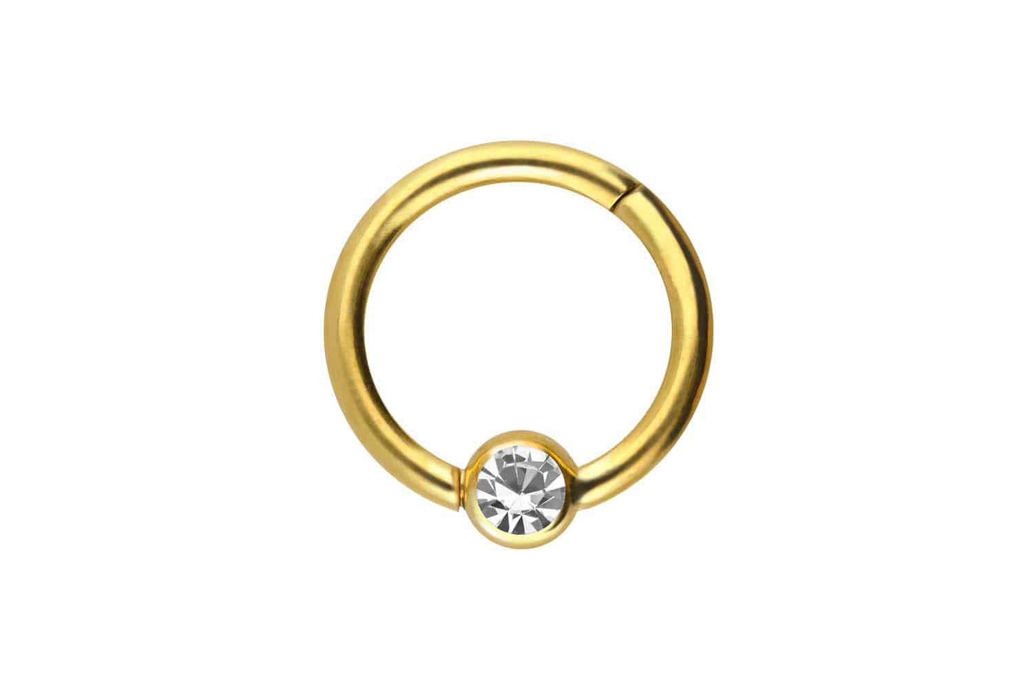 Nasenpiercing Titan Segmentring Clicker KRISTALL
