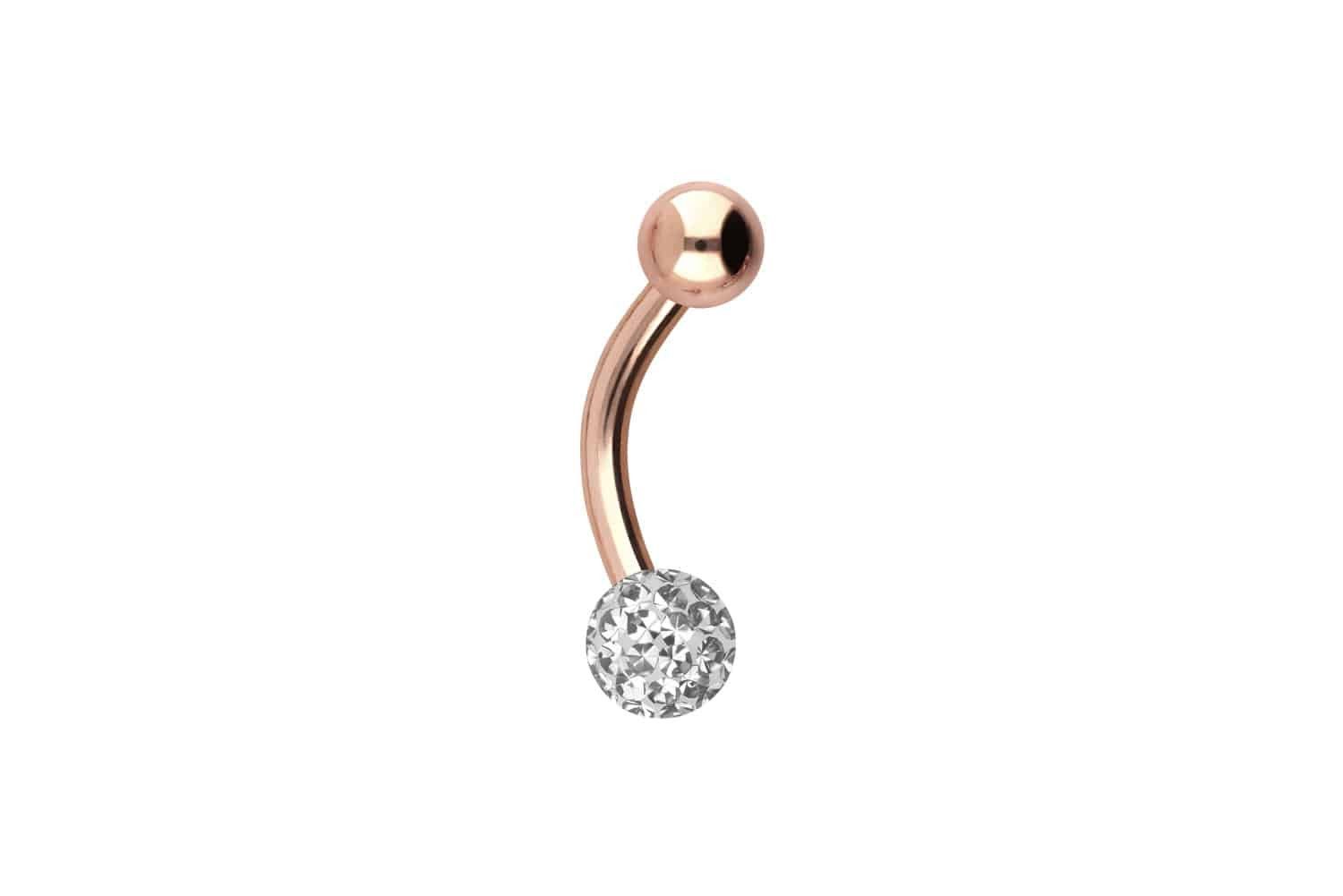 Bauchnabelpiercing Chirurgenstahl Mini Bananabell EPOXY- + CHIRURGENSTAHL-KUGEL