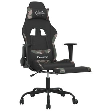 vidaXL Bürostuhl Gaming-Stuhl mit Fußstütze Schwarz und Tarnfarben Stoff Home Office Se