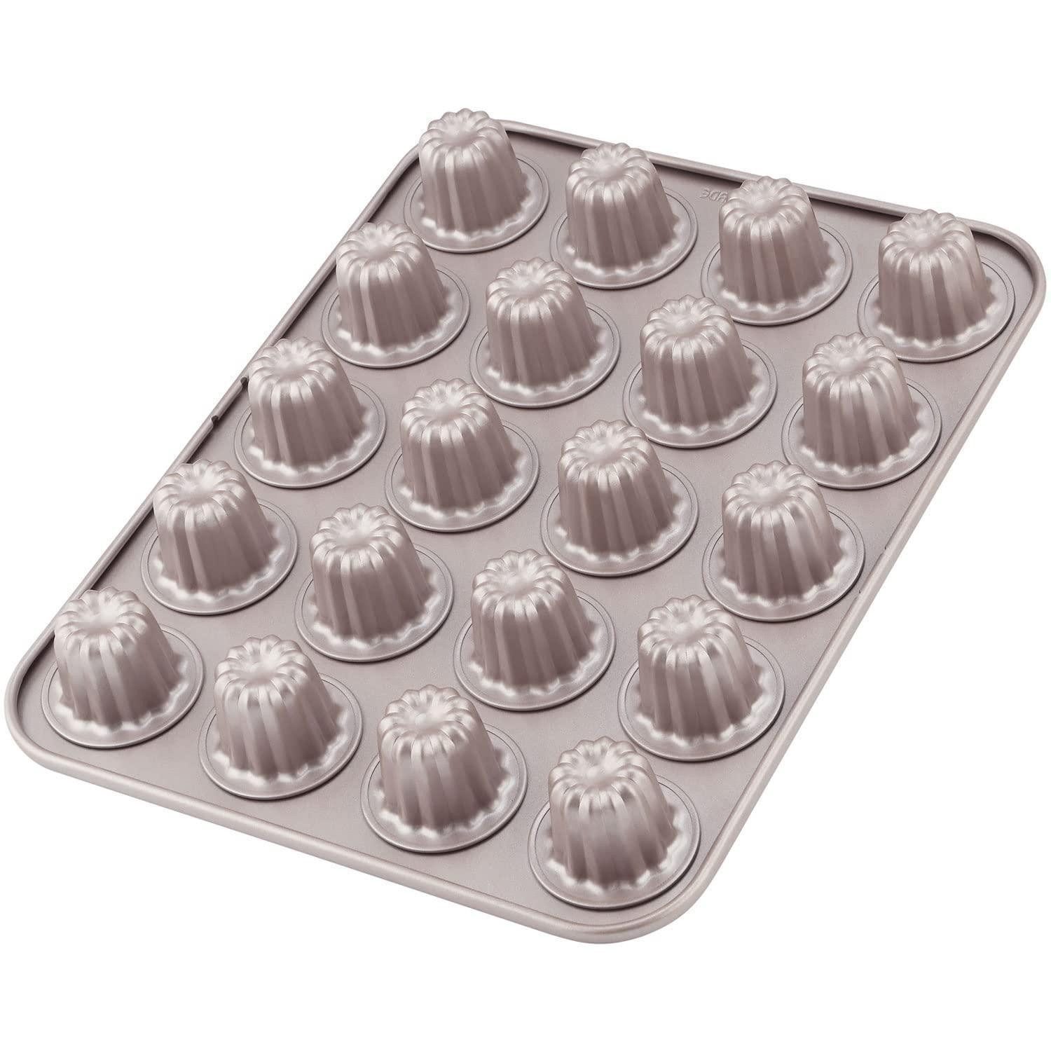 LuxusKollektion Muffinform Mini Canele Form 20 Cups Champagner Gold, (20-tlg)