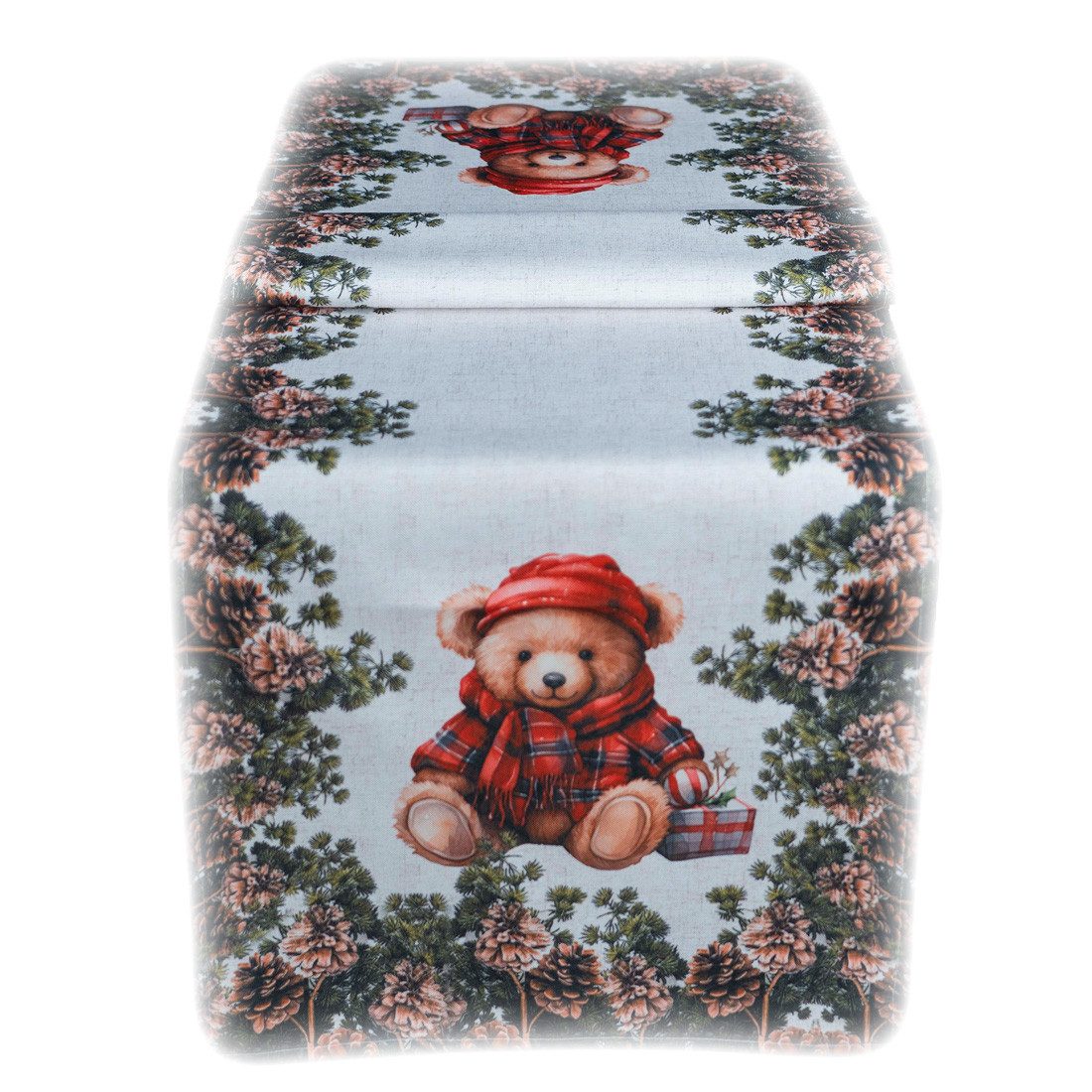 texpot Tischdecke Tischläufer Druck Weihnachtsteddy Tischtuch (1-tlg)