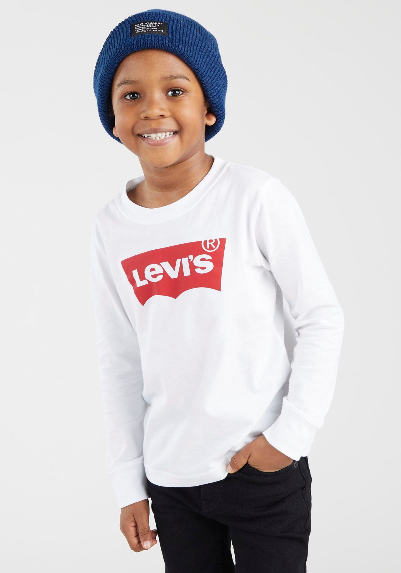 Levi's® Kids Langarmshirt L/S BATWING for TEE white BOYS