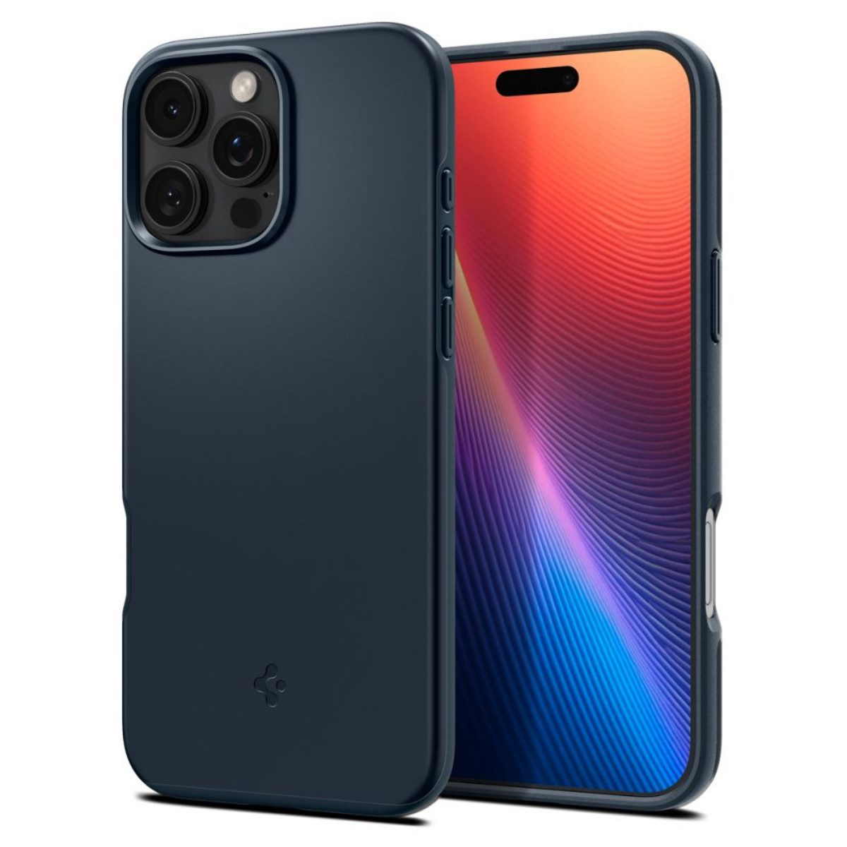 Spigen Handyhülle Thin Fit Dunkelgrau mit Magnetfunktion Kompatibel mit iPhone 16 Pro 6,3, Ultradünnes Design mit integrierter Magnetfunktion