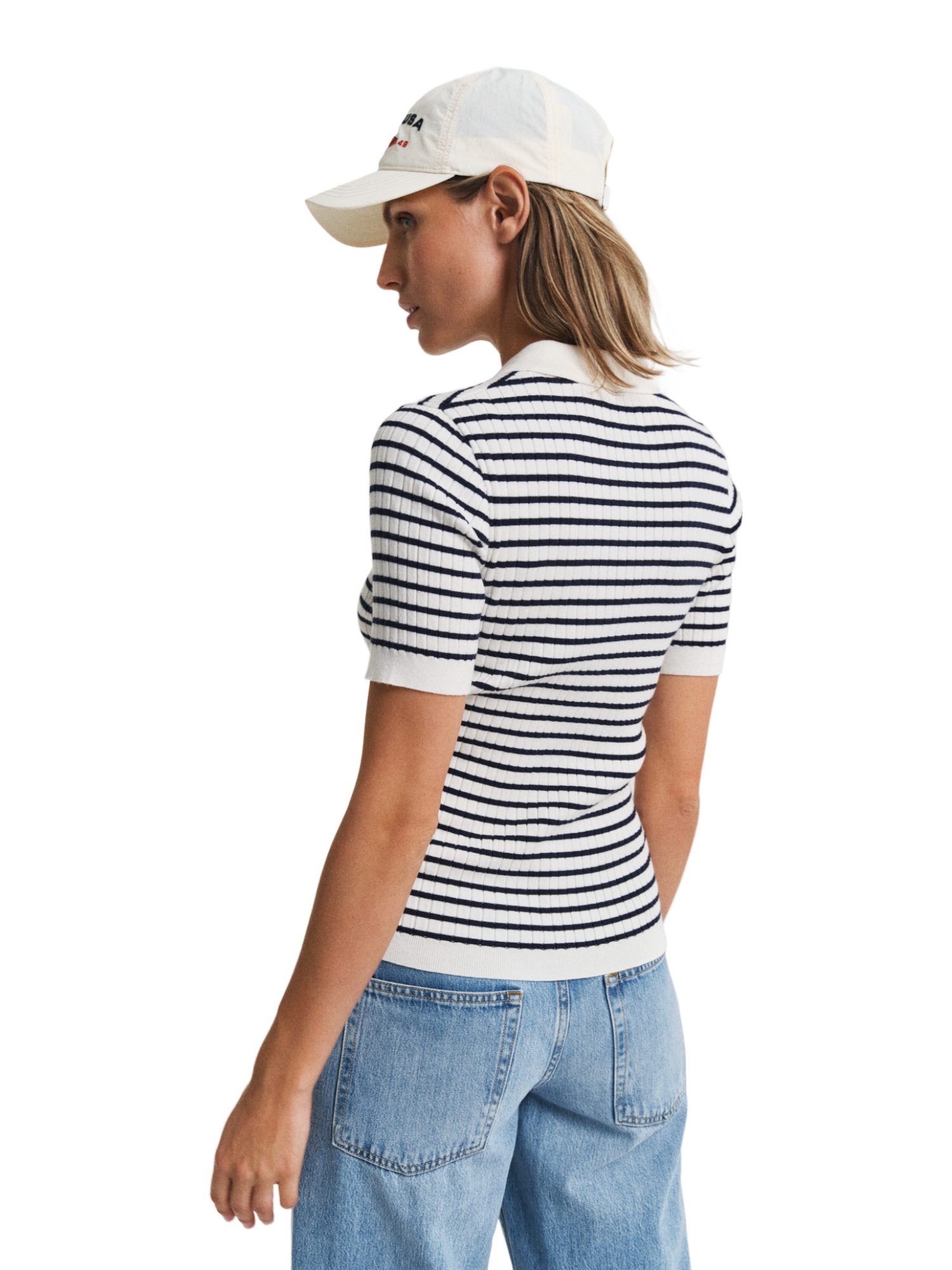 Gant Langarmshirt blau,Basic,Baumwolle,Gestreift,Polokragen,Kurz,Regular Fit