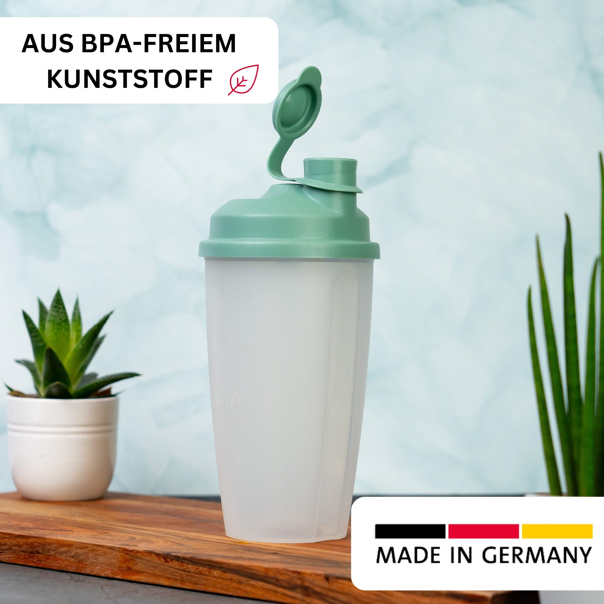 WESTMARK Dressing Shaker mit Mess-Skala, Mix- und Schüttelbecher, herausnehmbarer Mixscheibe, PP