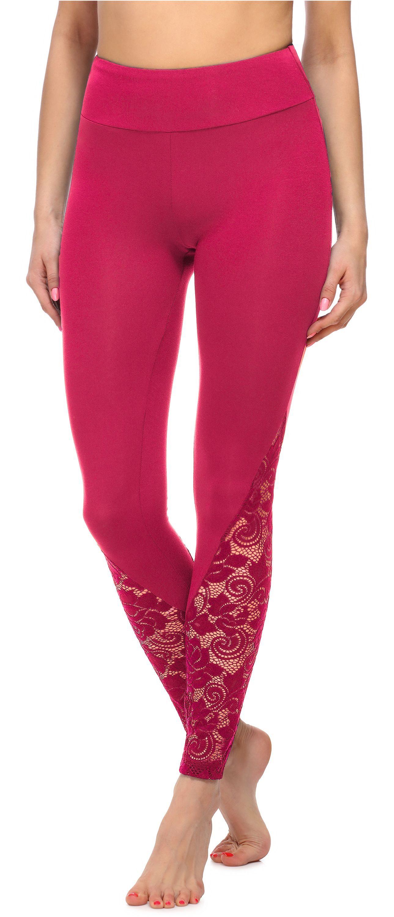 Merry Style Leggings Damen Lange Leggings aus Viskose MS10-305 (1-tlg) elastischer Bund