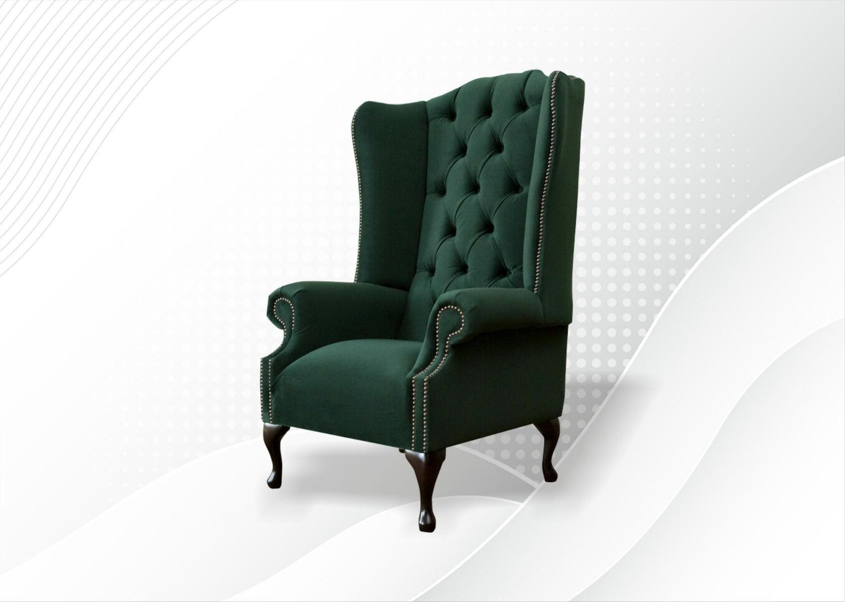 Xlmoebel Ohrensessel Samt-Sessel im Chesterfield-Design mit bequemer Polsterung (1-St., Sessel), Hergestellt in Europa