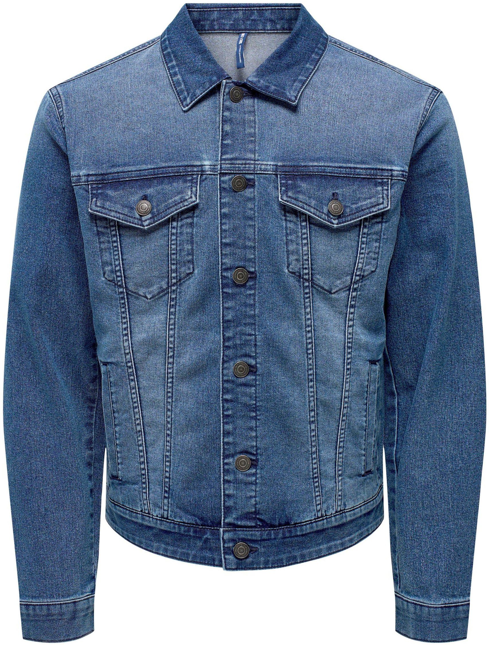 ONLY & 4333 JACKET SONS ONSCOIN MID. Jeansjacke BLUE