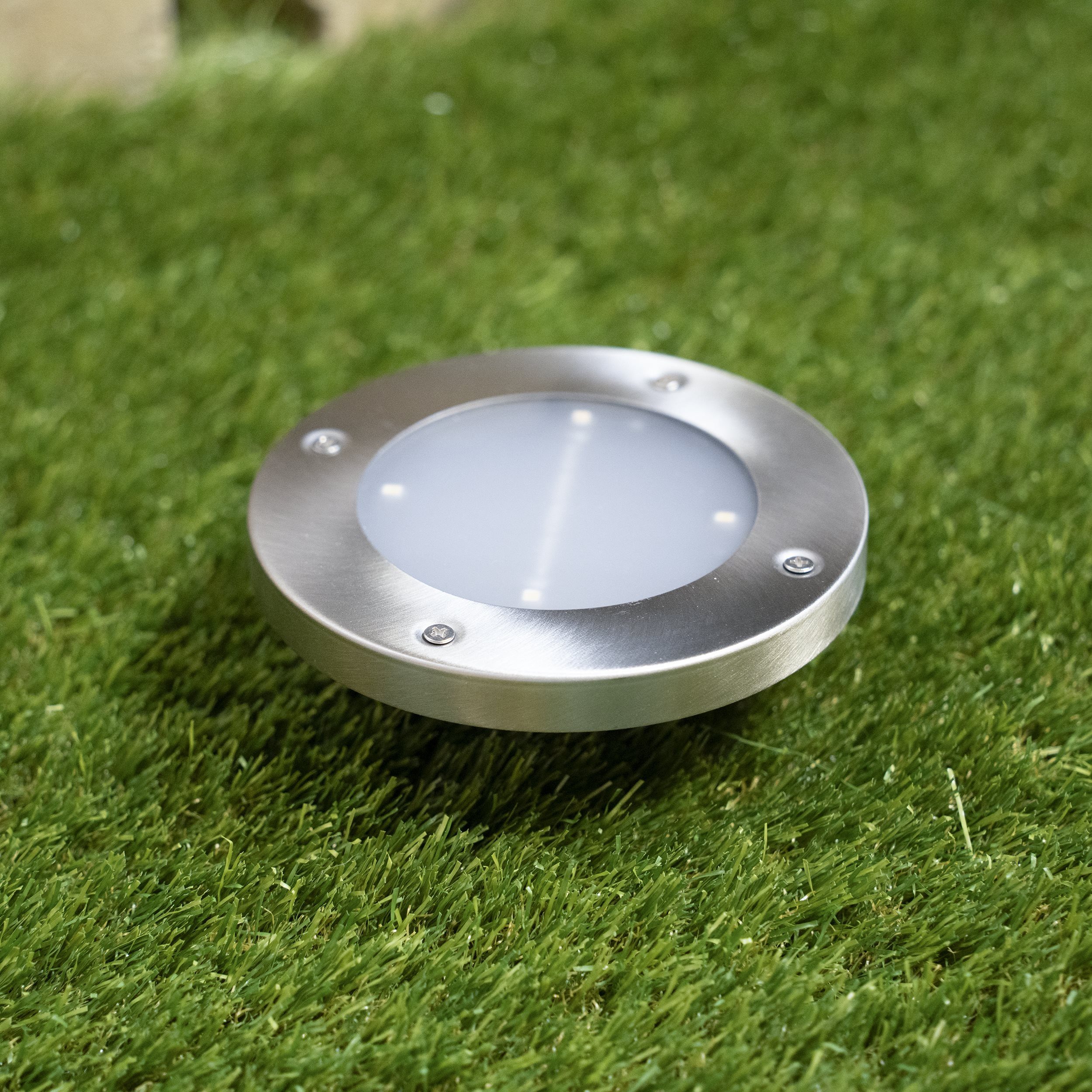 esotec LED Gartenleuchte 2er Set Solar Bodenleuchten Patio Markierungsleuchten 3000K 102559