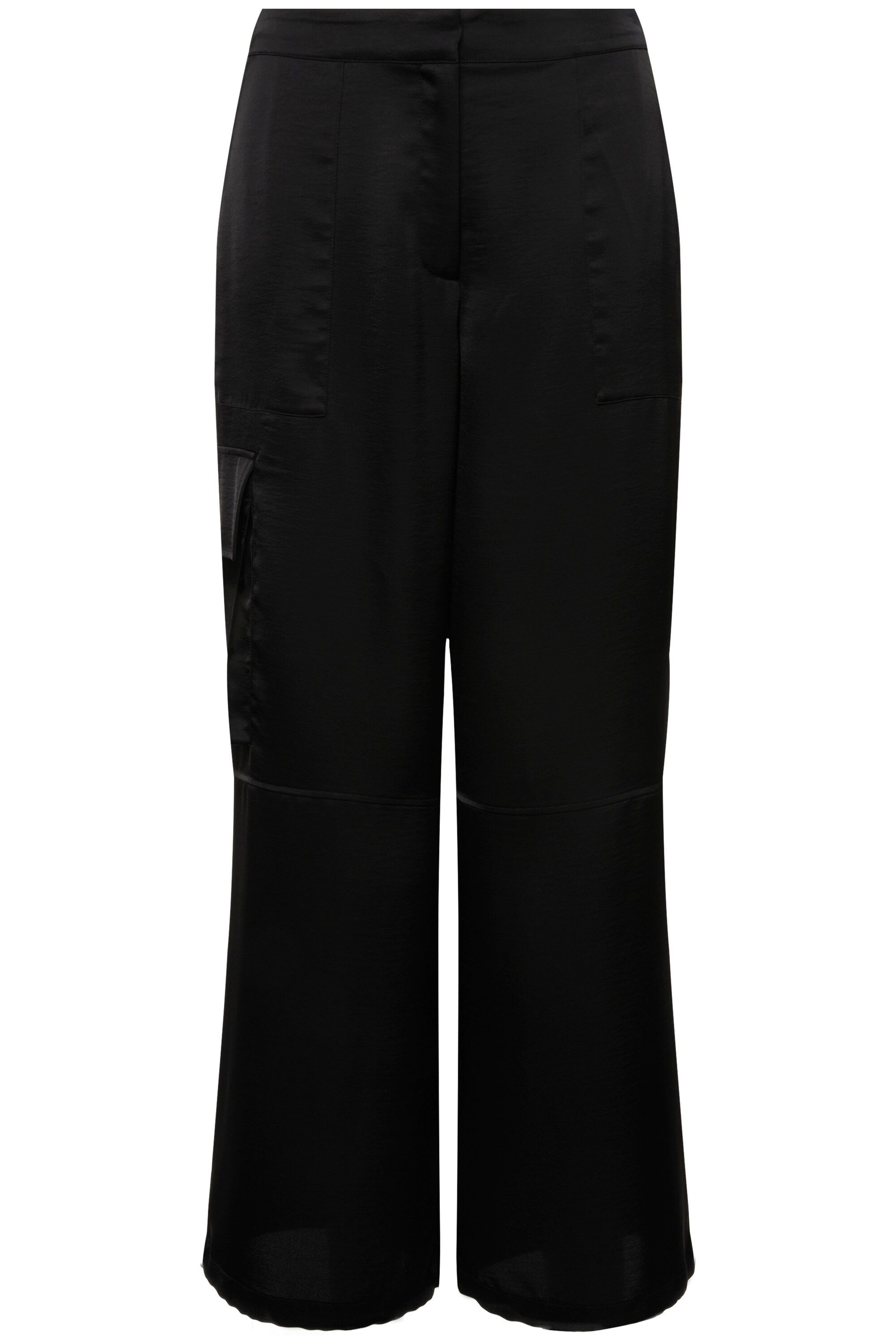 Ulla Popken Funktionshose Satin-Cargohose Mary weites gerades Bein günstig online kaufen